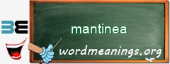 WordMeaning blackboard for mantinea